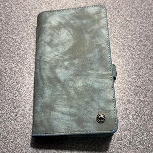 CaseMe Soft Leather Phone Wallet Teal iPhone Samsung Excellent!